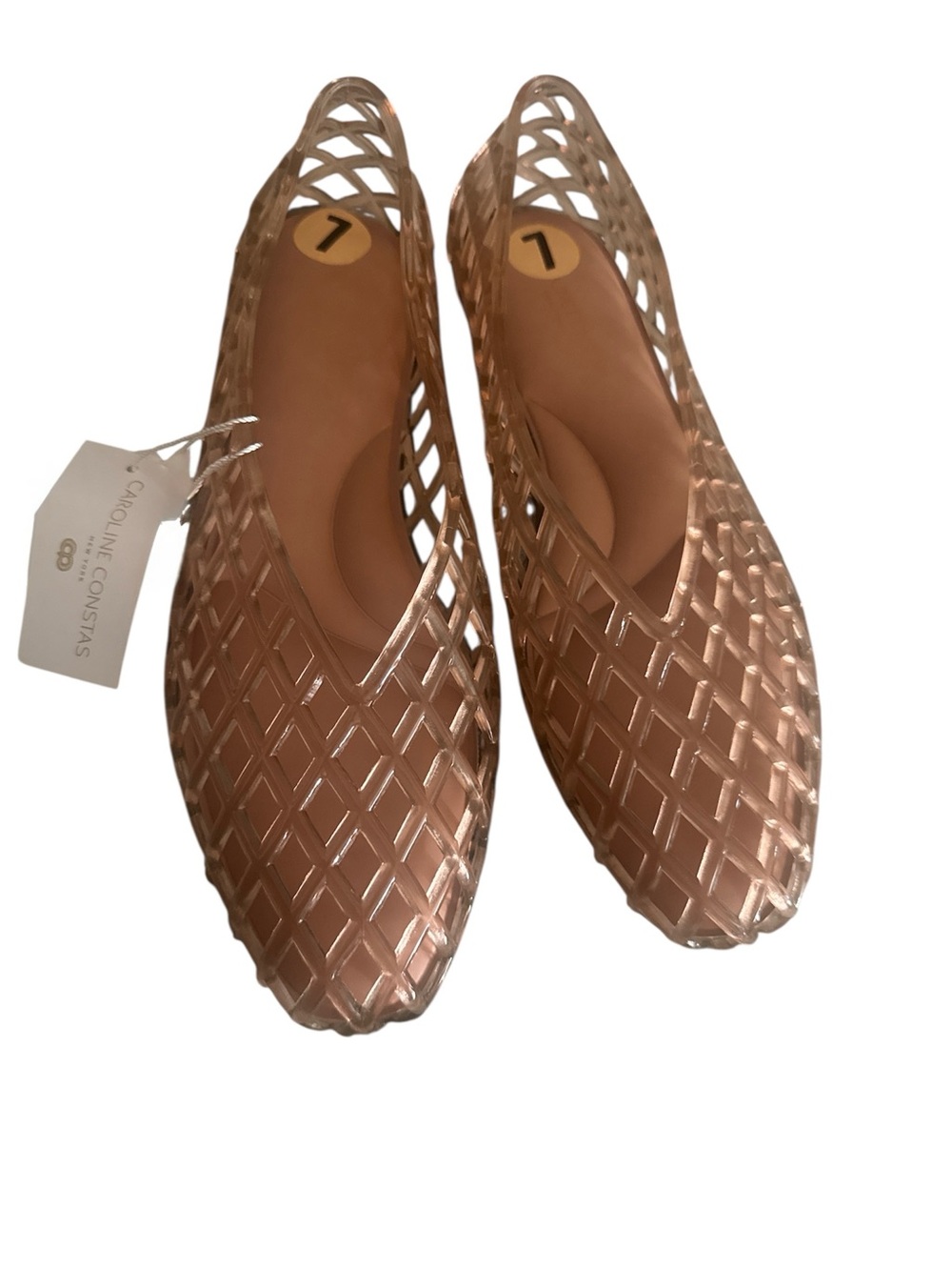 Caroline Constas Metallic Rose Flat Woven Loafers